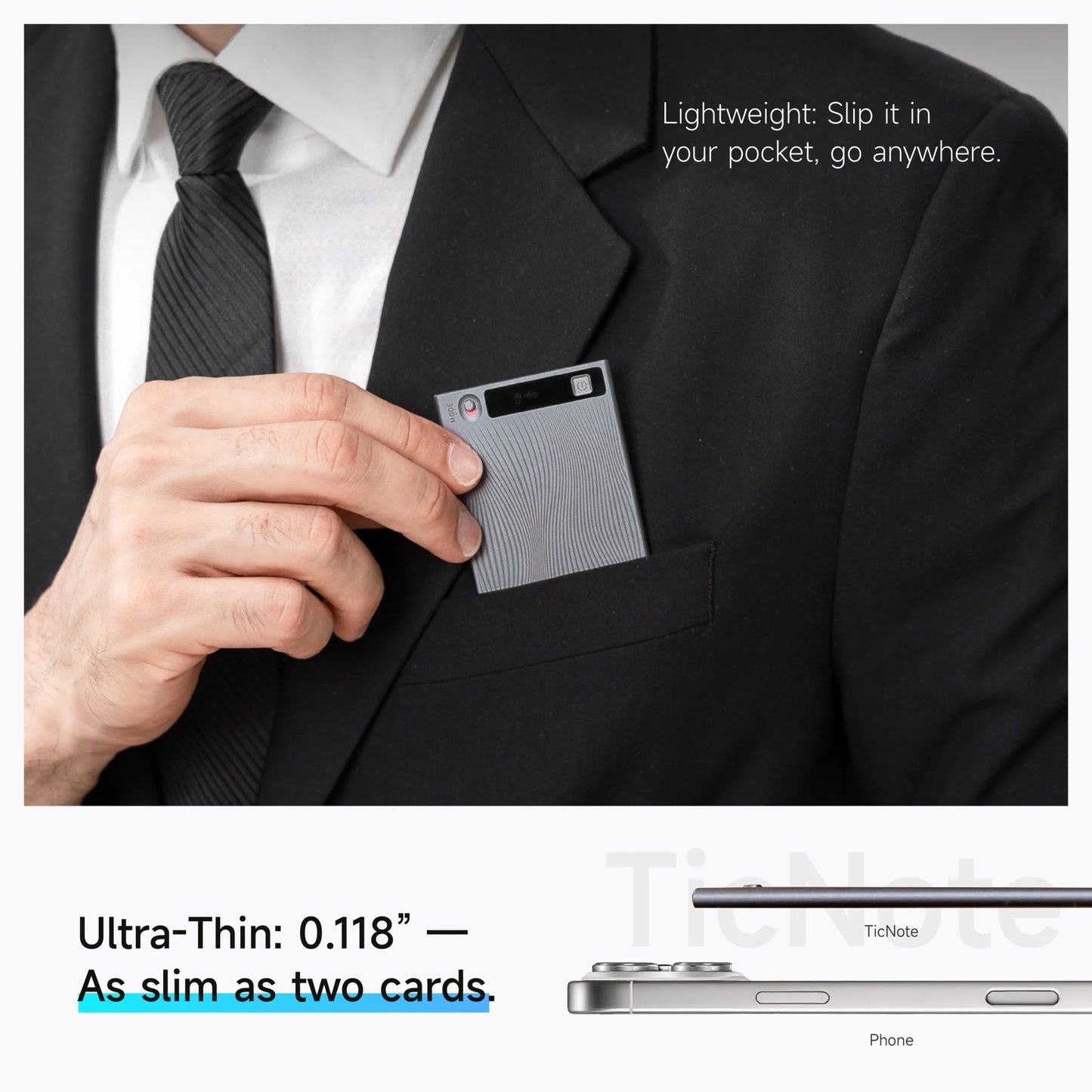 TicNote AI Voice Recorder with Real-Time Transcription and Summarization